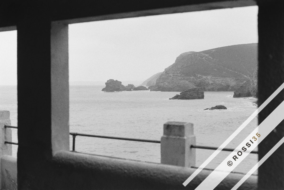 Sea view through a coastal shelter