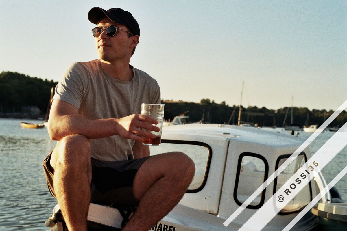 Portrait on a boat at golden hour